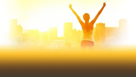 Woman with City Skyline